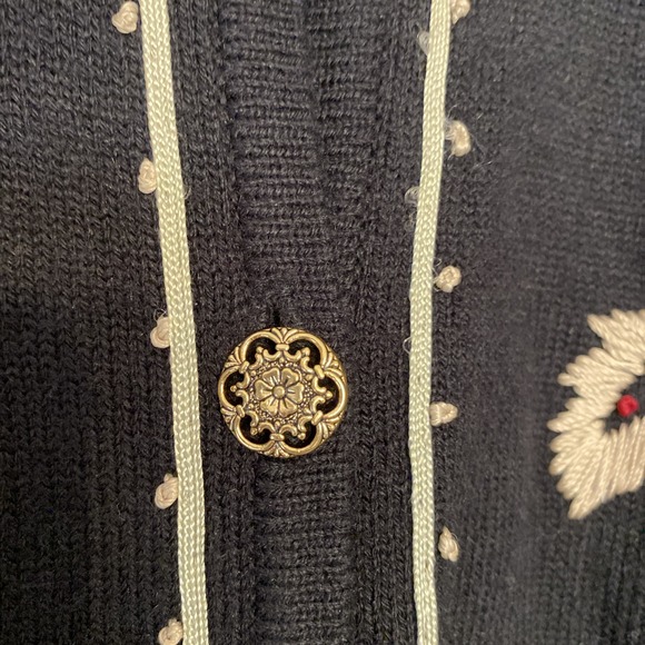 Vintage Jantzen Cottagecore Hand-Embroidered Button Sweater Women's M Timeless - Picture 9 of 16